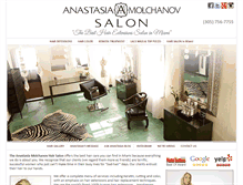 Tablet Screenshot of anastasiamolchanovhairsalonmiami.com